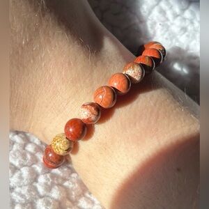 Crystal Bead Red Jasper Bracelet | Brand new |